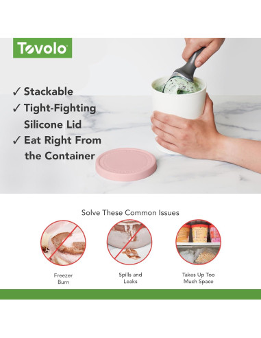 Contenedor de Helado Tovolo Sweet Treat Rosa 0.95L Apilable