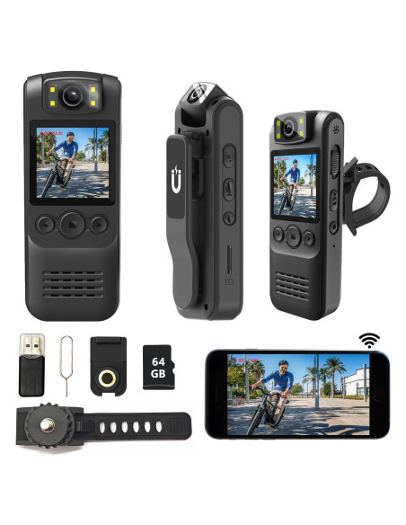 Cámara Corporal HD 1080P Muayb VD01 con 64GB y Lente Rotativa Cámara Corporal HD 1080P Muayb VD01 con 64GB y Lente Rotativa