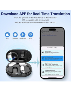 Auriculares de Traducción Bluetooth SENPUKI 144 Idiomas Negro 2