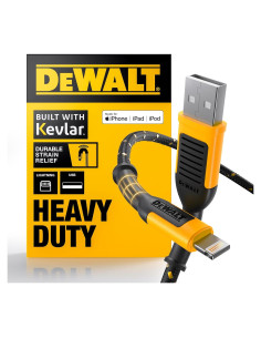 Cable Lightning a USB DEWALT 3,05 m trenzado reforzado