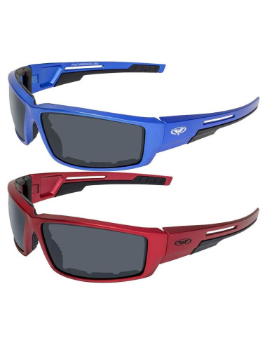 Gafas de montar acolchadas Global Vision Sly 2 pares con lentes ahumados