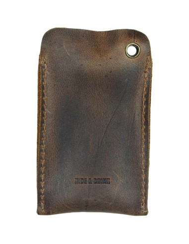 Funda de bolsillo EDC Hide & Drink en cuero marrón Bourbon