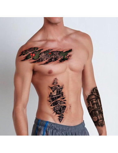 Tatuajes Temporales 3D Roarhowl Diseño 5 para Hombres y Mujeres
