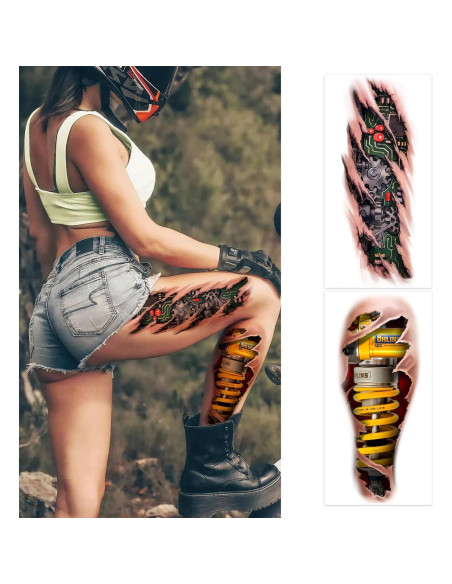 Tatuajes Temporales 3D Roarhowl Diseño 5 para Hombres y Mujeres