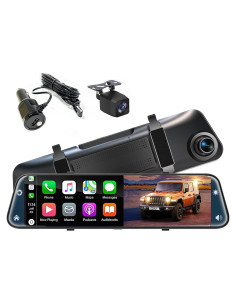 Cámara de Espejo Retrovisor KOUENOM 12" 4K con CarPlay y Android Auto