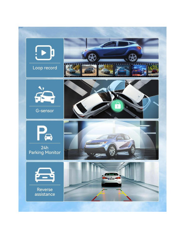 Cámara de Espejo Retrovisor KOUENOM 12" 4K con CarPlay y Android Auto