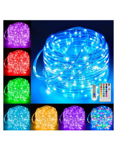 Luces de Cuerda LED Ollny 10M RGB Impermeables con Control Remoto