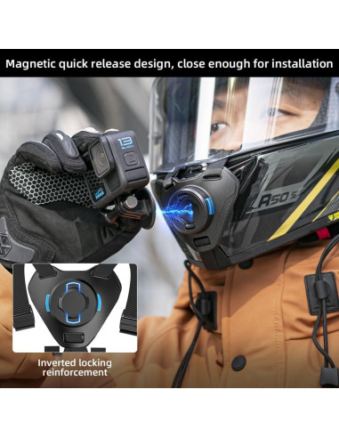 Montura de Correa de Barbilla Magnética SOH para Casco de Motocicleta