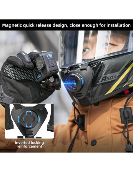 Montura de Correa de Barbilla Magnética SOH para Casco de Motocicleta Montura de Correa de Barbilla Magnética SOH para Casco de Motocicleta