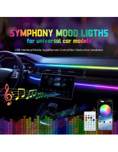 Kit de Iluminación LED RGB Goodream 1.1m para Autos 2
