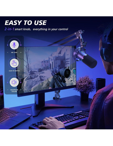 Kit de Micrófono Dinámico MAONO PD200X y Mezclador G1 NEO