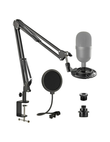 Soporte de Micrófono Frgyee con Brazo de Tijera y Filtro Antipop
