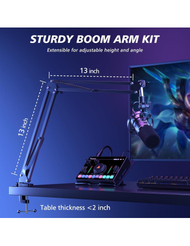 Kit de Micrófono Dinámico MAONO PD200X y Mezclador G1 NEO