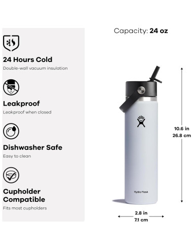 Botella de Agua Aislada Hydro Flask 24 Oz Boca Ancha