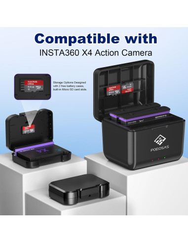 Batería 360 X4 POEOSAS 2500mAh 2-Pack con Cargador Rápido