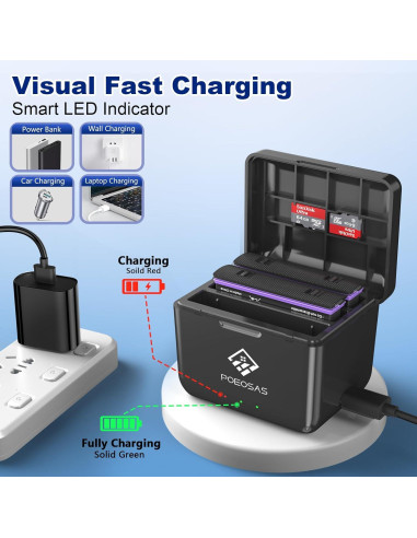 Batería 360 X4 POEOSAS 2500mAh 2-Pack con Cargador Rápido