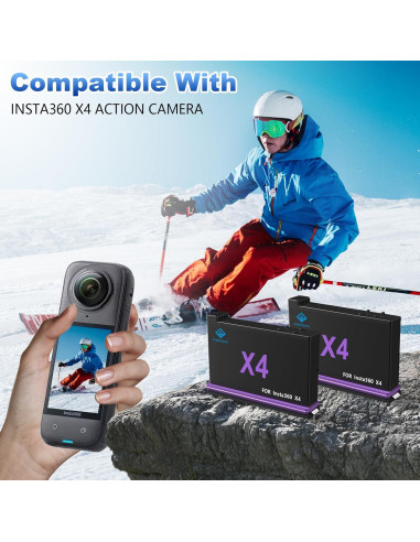 Batería 360 X4 POEOSAS 2500mAh 2-Pack con Cargador Rápido