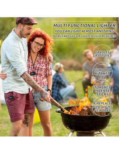 Encendedor Eléctrico MEIRUBY a Prueba de Viento Negro