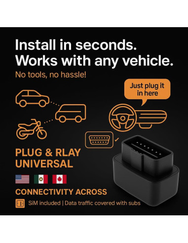 Rastreador GPS 4G findCar OBD para Vehículos - Tiempo Real, Historial y Alertas