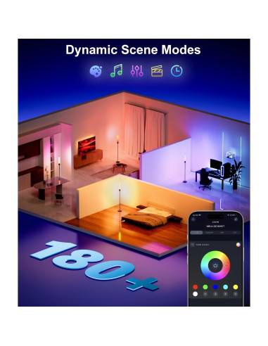 Lámpara de Pie Inteligente Luckystyle HX-828 RGBICW 1500LM