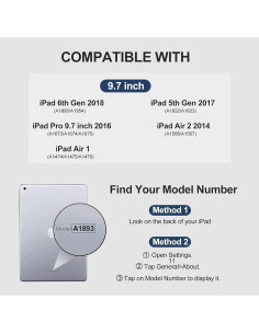 Funda de teclado KVAGO para iPad 9.7" con Bluetooth, azul 2