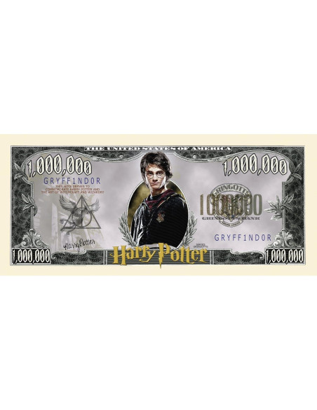 Billete Coleccionable Harry Potter 1 Millón en Soporte - Regalo Fans