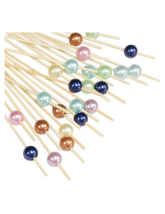 Palillos de cóctel de bambú FOONLOK 100PCS multicolor 11.94cm