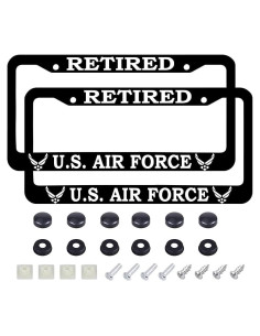 Marco de Placa de Licencia Universal FDCHTUNGS 2Pcs Aluminio Negro