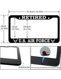 Marco de Placa de Licencia Universal FDCHTUNGS 2Pcs Aluminio Negro 2