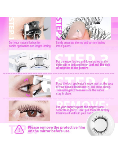 Pestañas Magnéticas Ginani Reutilizables con Aplicador - Camellia+Diablo