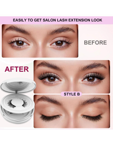 Pestañas Magnéticas Ginani Reutilizables con Aplicador - Camellia+Diablo