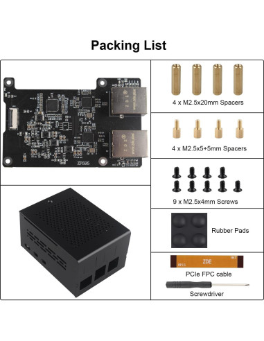 Placa de Expansión ZDE ZP595 PCIe Doble Puerto Ethernet 2.5G