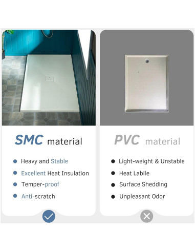 Base de Ducha Sin Umbral WOODBRIDGE 121.3x81.3 cm Beige