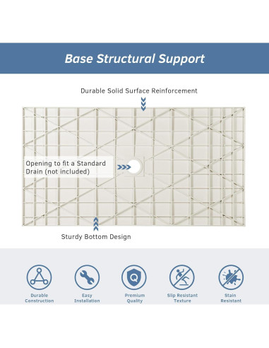 Base de Ducha Sin Umbral WOODBRIDGE 121.3x81.3 cm Beige