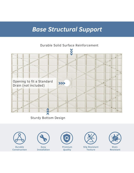 Base de Ducha Sin Umbral WOODBRIDGE 121.3x81.3 cm Beige