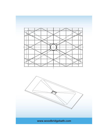 Base de Ducha Sin Umbral WOODBRIDGE 121.3x81.3 cm Beige