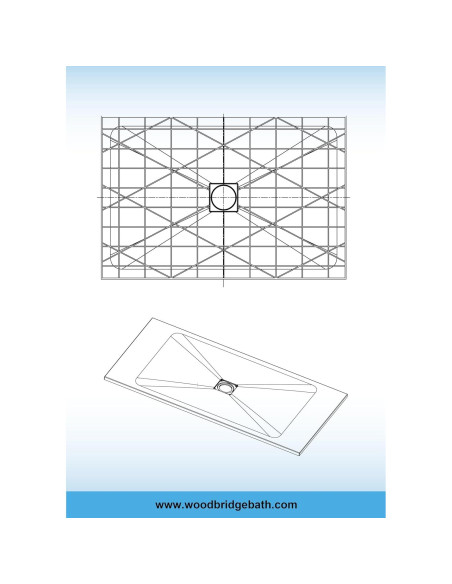 Base de Ducha Sin Umbral WOODBRIDGE 121.3x81.3 cm Beige