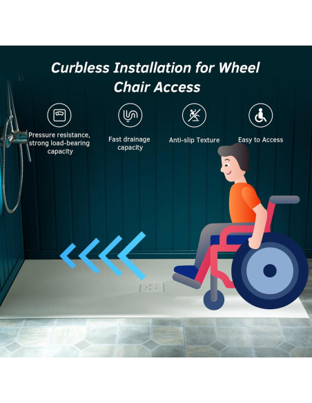 Base de Ducha Sin Umbral WOODBRIDGE 121.3x81.3 cm Beige