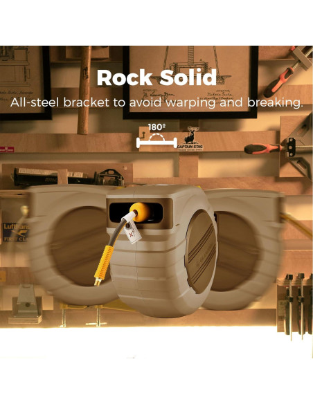 Carrete de Manguera de Aire GLAHODEN 20 m 1/2" Automático