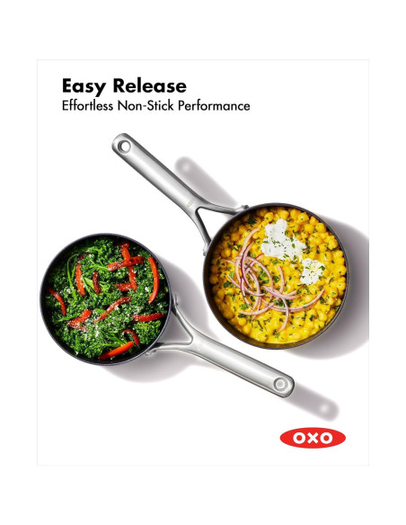 Juego de Cacerolas OXO 1.6L y 2.2L Cerámica Antiadherente