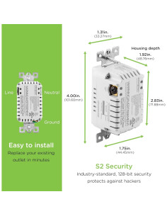 Enchufe Inteligente Enbrighten Z-Wave Plus 300W Blanco 2