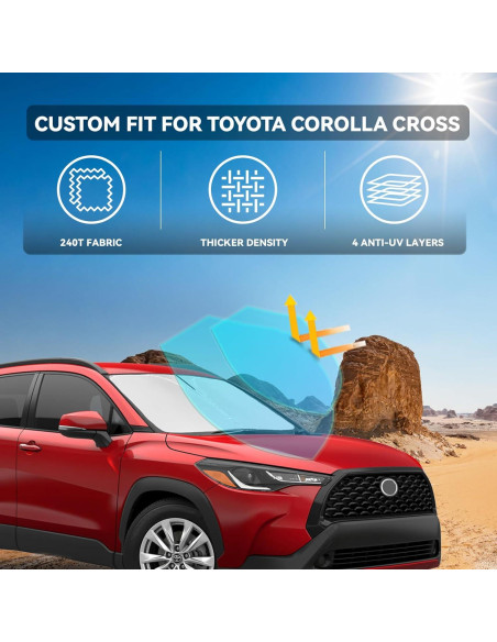 Protector Solar ZOIBV para Parabrisas Toyota Corolla Cross 2022-2026