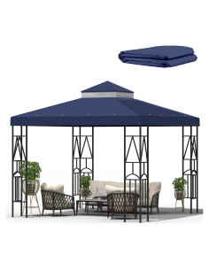 Cubierta de Reemplazo Gazebo 302x302cm Morikoro Azul Marino