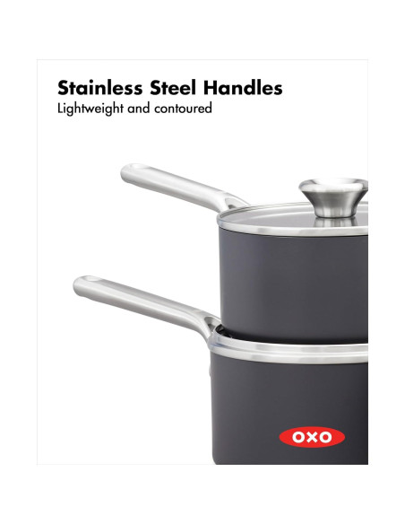 Juego de Cacerolas OXO 1.6L y 2.2L Cerámica Antiadherente