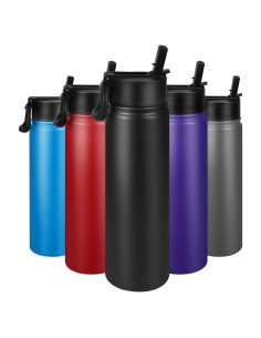 Botella de Agua Aislada ERTOOE 1.5L con Pajilla y Tapa