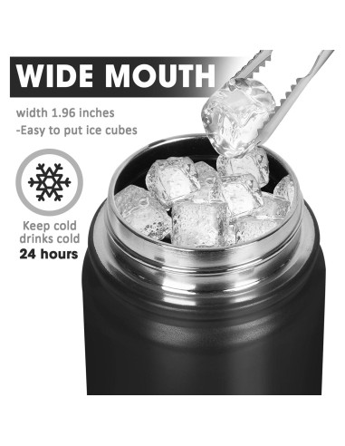 Botella de Agua Aislada ERTOOE 1.5L con Pajilla y Tapa