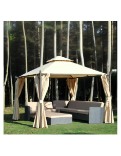 Gazebo Rectangular NicBex Beige 299.72x299.72 cm Acero