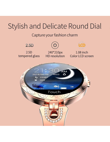 Reloj Inteligente para Mujeres Thafikzi Oro - Salud y Fitness