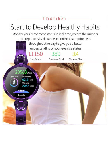 Reloj Inteligente para Mujeres Thafikzi Oro - Salud y Fitness