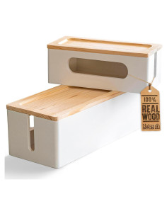 Juego de 2 Cajas de Gestión de Cables NATURE SUPPLIES Blanco